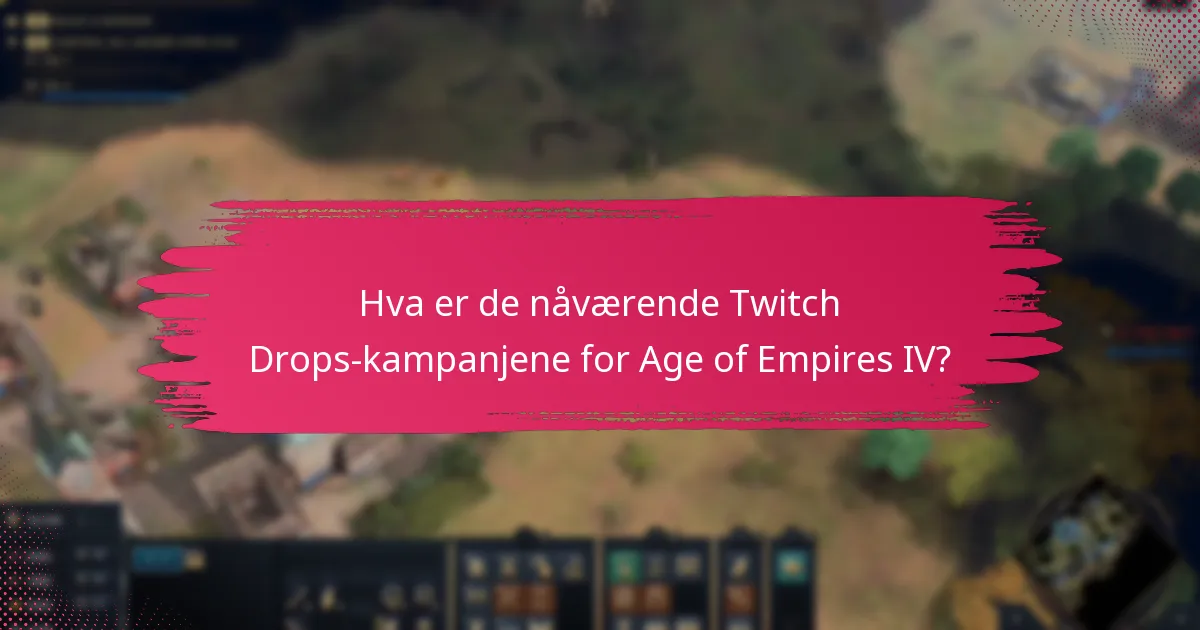 Hva er de nåværende Twitch Drops-kampanjene for Age of Empires IV?