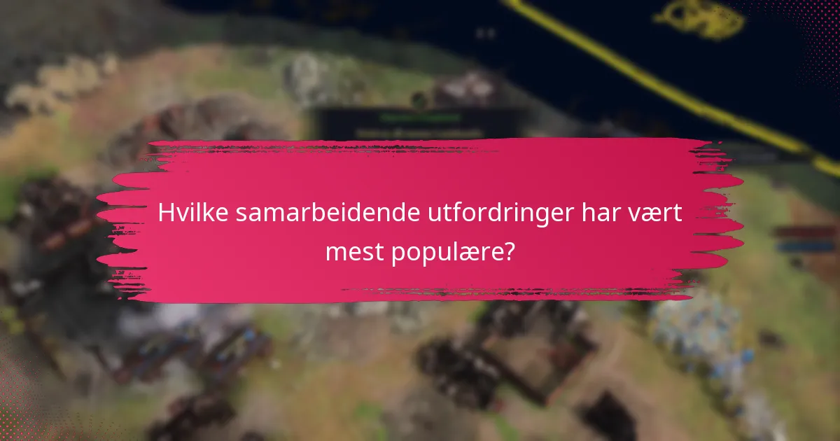 Hvilke samarbeidende utfordringer har vært mest populære?