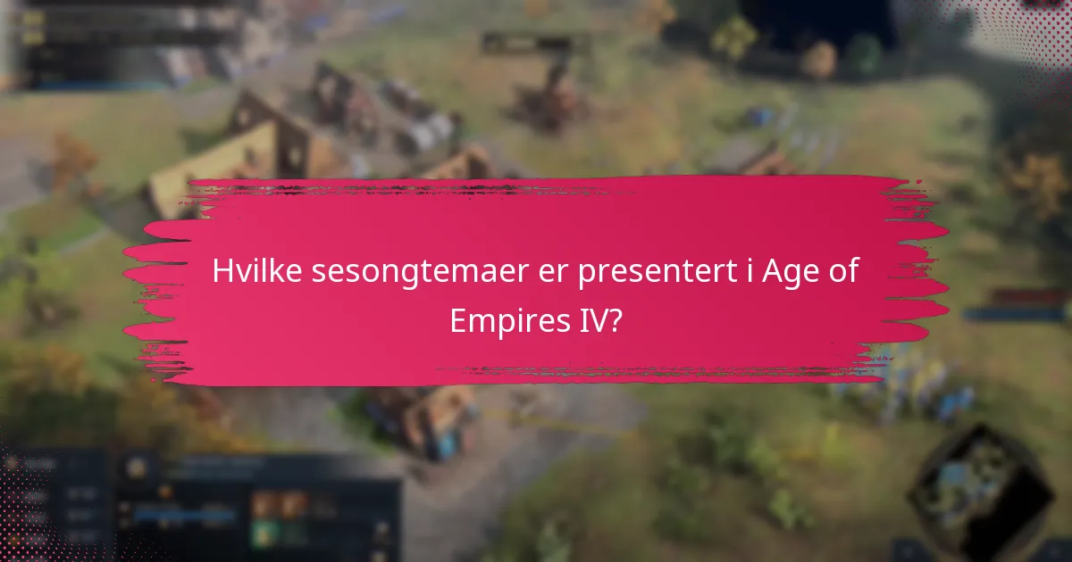 Hvilke sesongtemaer er presentert i Age of Empires IV?