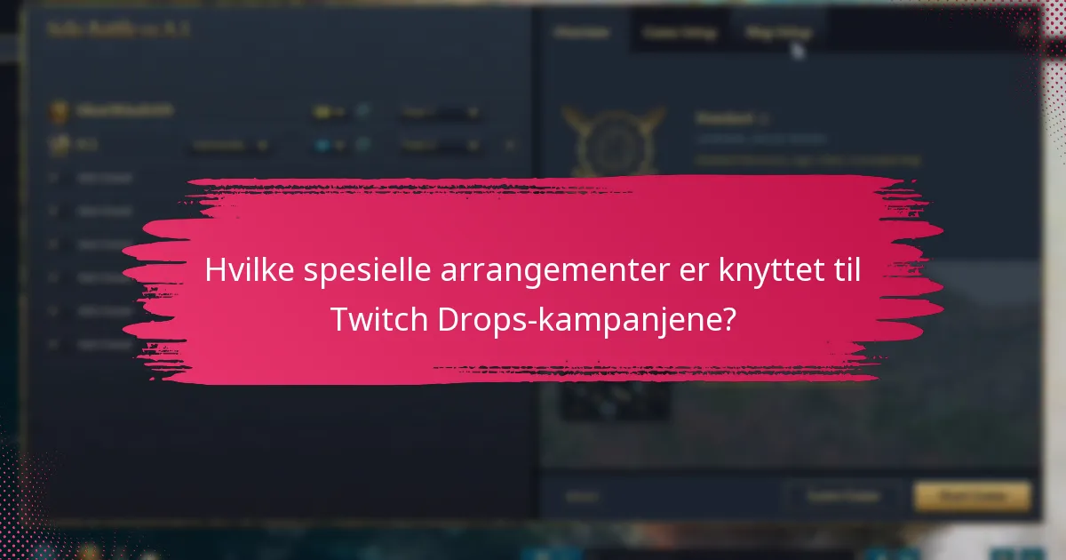 Hvilke spesielle arrangementer er knyttet til Twitch Drops-kampanjene?