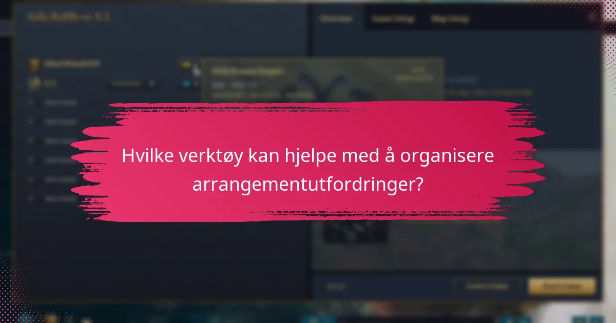 Hvilke verktøy kan hjelpe med å organisere arrangementutfordringer?
